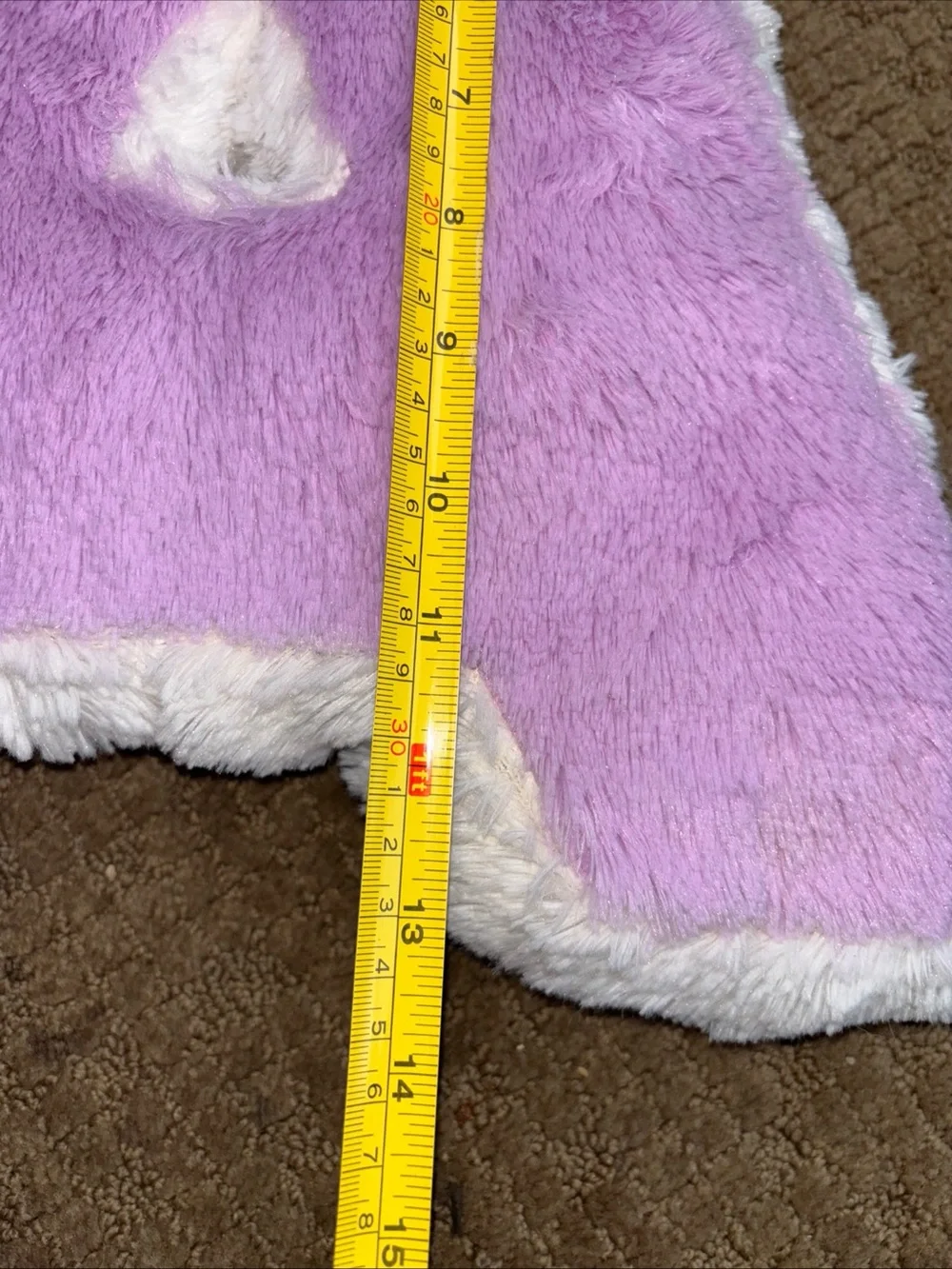 Sequin JUSTICE Letter A Pillow Plush Toy Iridescent white purple EUC Large 14”